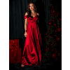 Červené saténové dlhé spoločenské šaty DIJATA