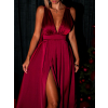Vínové plesové šaty ARMYTE s vlečkou