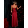 Bordó dlouhé saténové šaty ARANKA (Veľkosť ONESIZE)