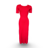 Červené dlhé džersejové šaty ISADORA