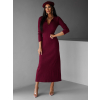 Vínové dlhé džersejové šaty ARTUDO s golierom