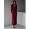 Vínové dlhé džersejové šaty ARTUDO s golierom