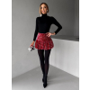 114289 cervena mini flitrovana balonova sukne chaim