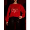 Červená vánoční mikina CAROL s nápisem (Veľkosť ONESIZE)