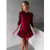 Červené flitrované balónové krátke šaty GAMMY