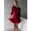 Červené flitrované balónové krátke šaty GAMMY