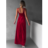 Červené vypasované zamatové dlhé šaty GAZMA