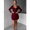 Vínové krátke plisované šaty LAKALA