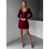 Vínové krátke plisované šaty LAKALA