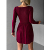 Vínové krátke plisované šaty LAKALA