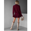 Červené krátke košeľové šaty TANITHA s volánom