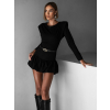 Čierne balónové šaty VERONIKA s dlhým rukávom
