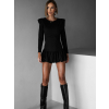 Čierne balónové šaty VERONIKA s dlhým rukávom
