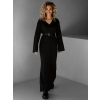 Čierne dlhé oversize šaty HATHOR s dlhým rukávom