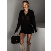 Čierne krátke košeľové šaty TANITHA s volánom