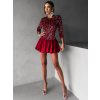 Červené flitrované krátke šaty JORGA