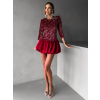 Červené flitrované krátke šaty JORGA