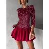 Červené flitrované krátke šaty JORGA