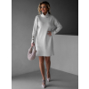 Krémové svetrové šaty PAAVO s rolákom