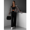 Leopardí faux fur kožešinový krátký kabátek NIALLY (Veľkosť ONESIZE)