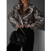 Leopardí faux fur kožešinový krátký kabátek NIALLY (Veľkosť ONESIZE)
