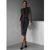 Leopardie vypasované dlhé šaty YUROCHO