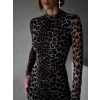 Leopardie vypasované dlhé šaty YUROCHO