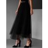 Černá tylová midi sukně DANUTA (Veľkosť ONESIZE)