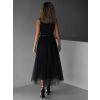 Černá tylová midi sukně DANUTA (Veľkosť ONESIZE)