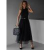Černá tylová midi sukně DANUTA (Veľkosť ONESIZE)