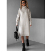 Béžové svetrové šaty ANTOANETA s rolákom