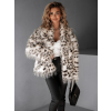 Béžový faux fur kožešinový kabátek BRUNA (Veľkosť ONESIZE)