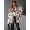 Béžový faux fur kožešinový kabátek BRUNA (Veľkosť ONESIZE)