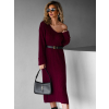 Bordo svetrové šaty TERISITA s výstrihom