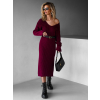 Bordo svetrové šaty TERISITA s výstrihom