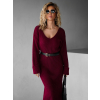 Bordo svetrové šaty TERISITA s výstrihom