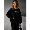 Čierna mikina DRITON s nápisom champagne