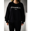 Čierna mikina DRITON s nápisom champagne