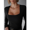 Čierne basic body LOVATY s dlhým rukávom