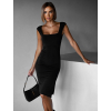 Čierne koktailové jednoduché šaty ARACYT