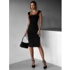 Čierne koktailové jednoduché šaty ARACYT