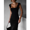 Čierne koktailové jednoduché šaty ARACYT
