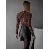Leopardí korzetové body OLAVAT s dlouhým rukávem (Veľkosť M/L)