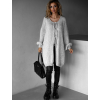 Sivý oversize sveter SVADELA s mašľami