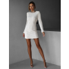 Biele krátke flitrované šaty WIDOW s mašľou