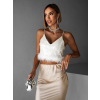 Biely flitrovaný top ERNIK s pierkami na ramienka