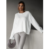 Biely oversize dlhý sveter AMEDIA