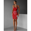 Červené trblietavé koktailové šaty ETTOREL s kamienkami