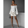 Biela flitrovaná mini sukňa WILMA