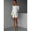 Biela flitrovaná mini sukňa WILMA
